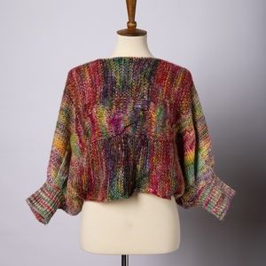 Rainbow Color Crop Sweater